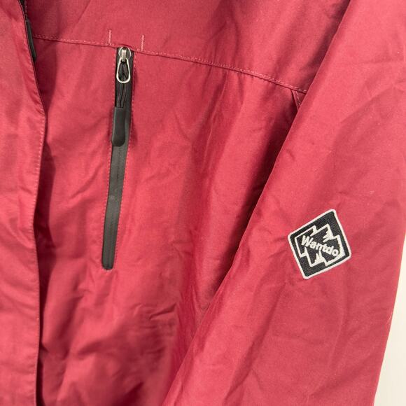 Wantdo Jacket Mens XXL Red Gray Full Zip Removable Hood Outdoor NO LINER - Picture 6 of 12